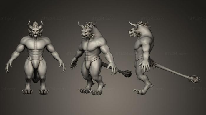 Figurines heroes, monsters and demons (Ferox Blackmane, STKM_0201) 3D models for cnc